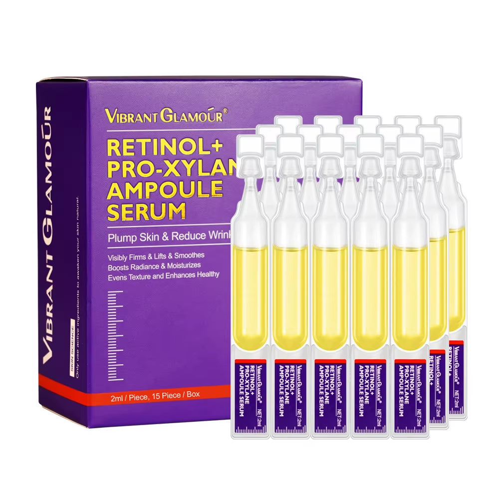 Retinol + Pro-Xylane Ampoule Serum Repairs Strengthens the Skin and Diminishes Fine Lines Face Beauty Skin Care 15Pcs